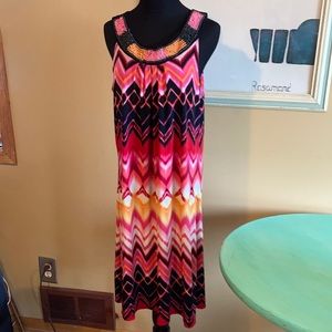 Notations summer dress beaded neck